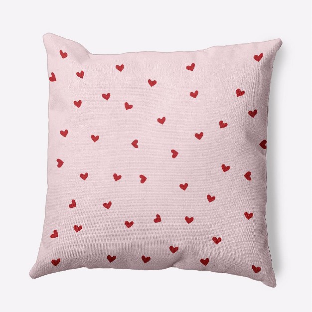 Valentine x27 s Day Little Hearts Square Throw Pillow Firecracker E By Design