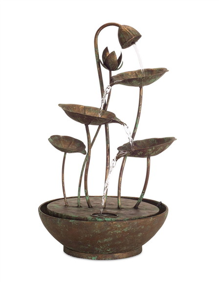 Melrose 74250DS Lotus Leaf Fountain 19.5H Iron