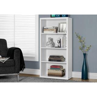 48 in. White with 4-Storage Shelves Composite Bookcase HD7059