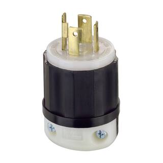 Leviton 30 Amp 125250-Volt Locking Grounding Plug BlackWhite 2711