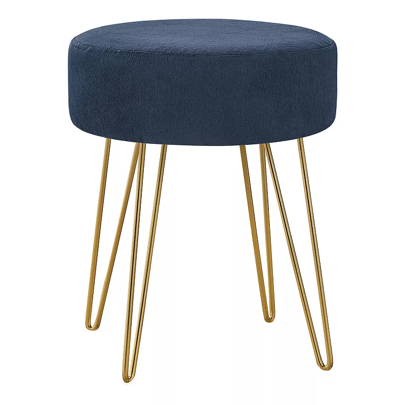 Monarch Ottoman Upholstered Foot Stool with Hairpin Legs