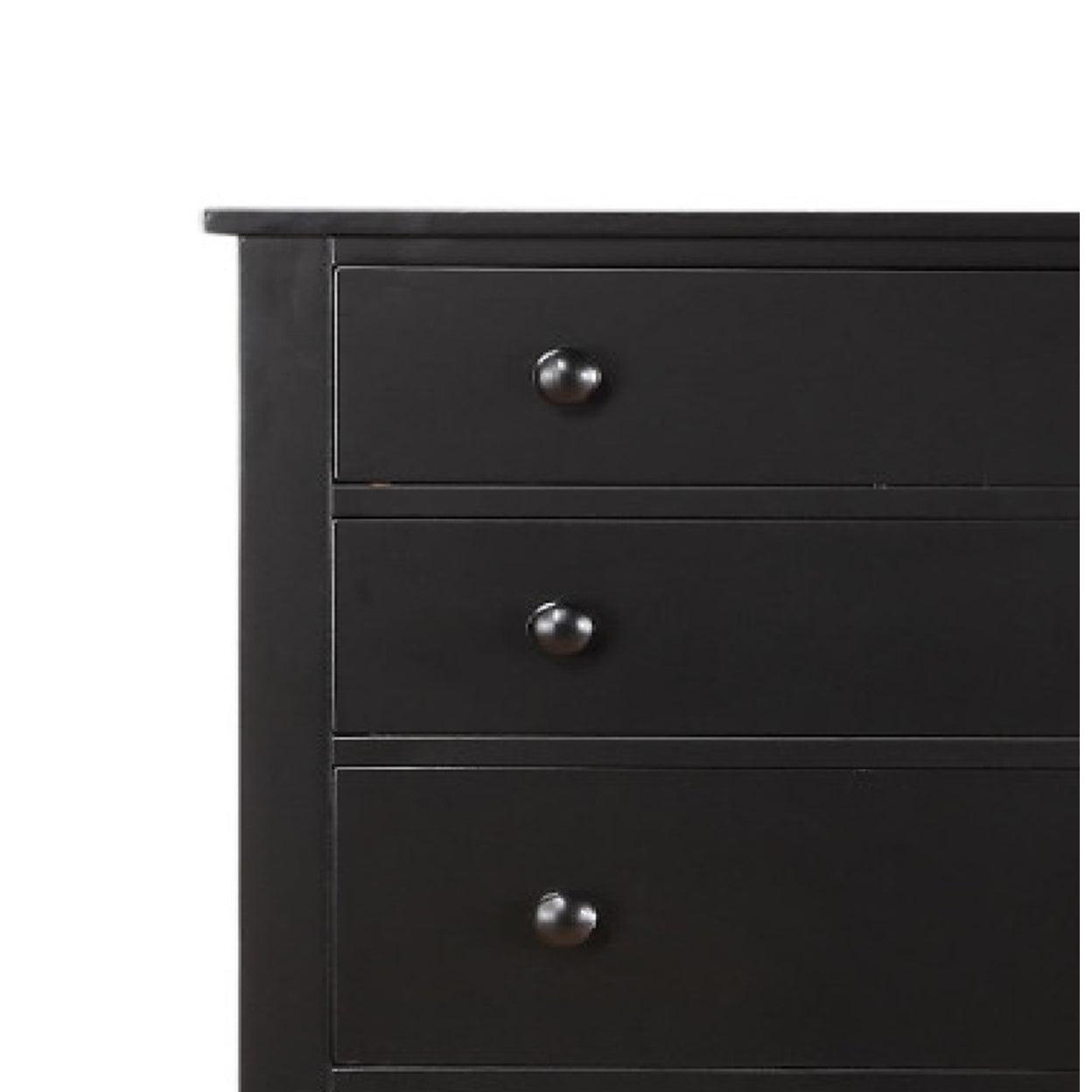 Pine Wood With Varied Size 5 Drawer Chest, Black- Saltoro Sherpi