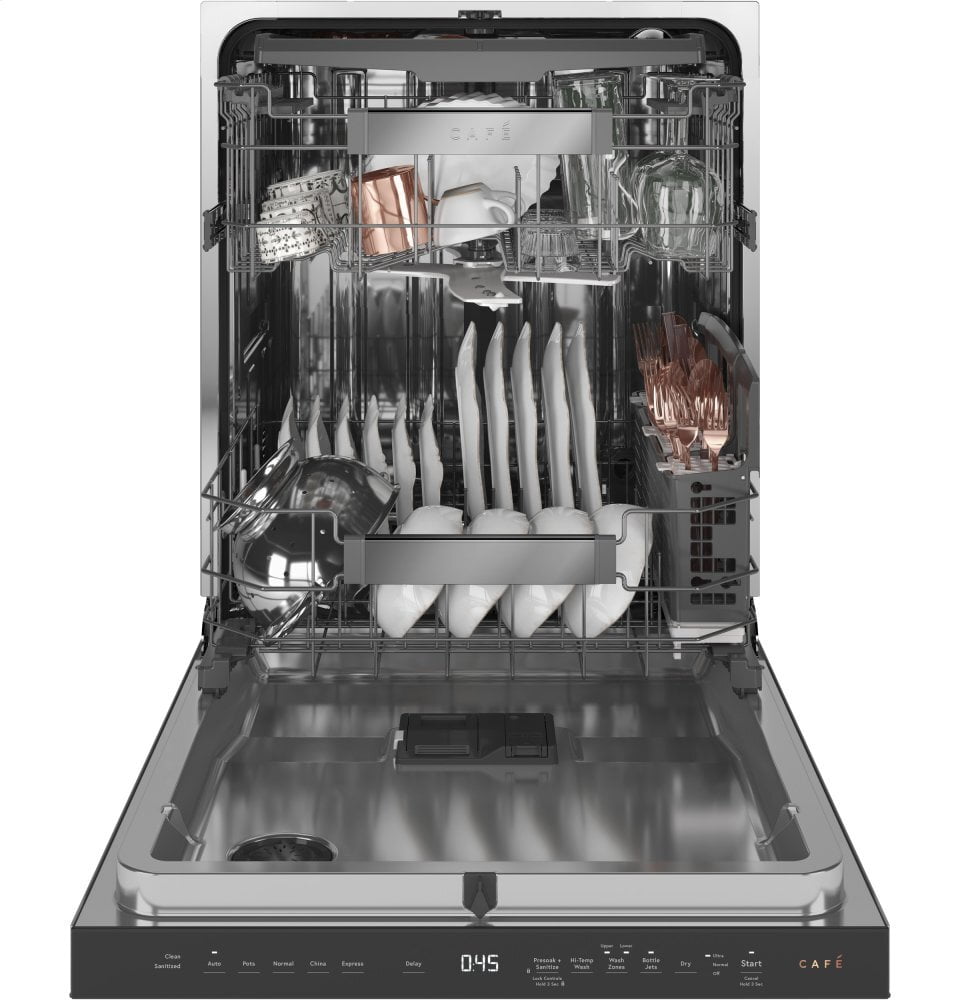 Cafe CDT845M5NS5 Café Stainless Steel Interior Dishwasher With Sanitize And Ultra Wash & Dry In Platinum Glass