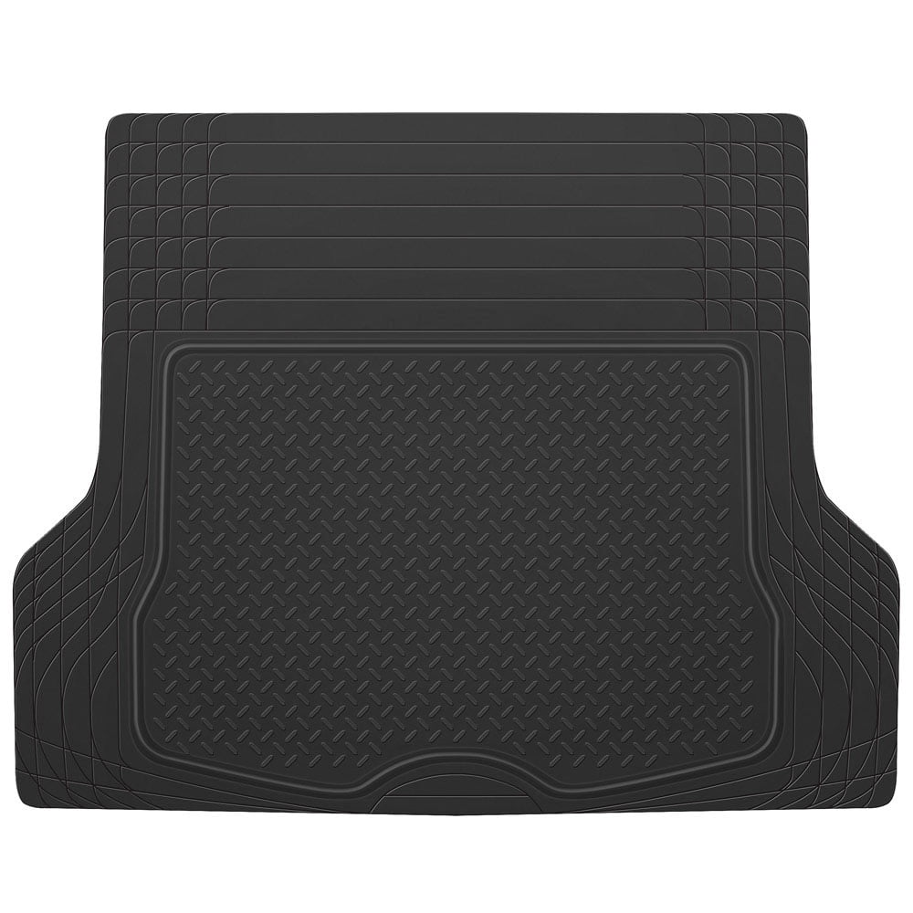 BDK Heavy Duty Rubber Cargo Floor Mat - All Weather Trunk Protection， Trimmable to Fit and Durable HD Rubber (Black)