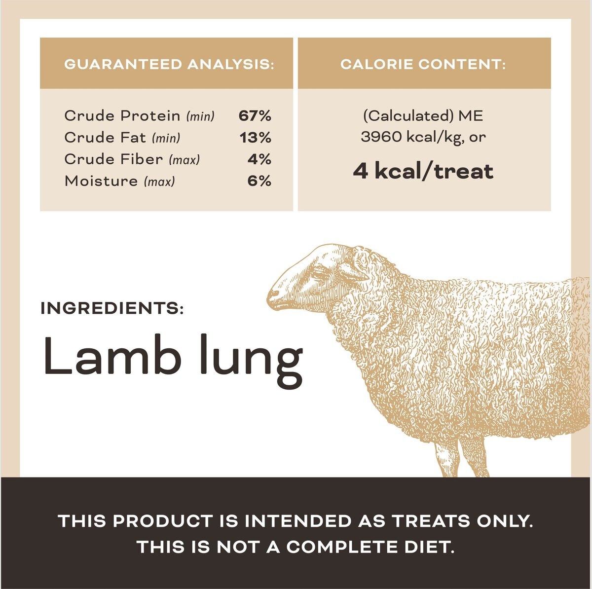 Primal Let's All Get A Lung Lamb Flavored Crunchy Dog Treats