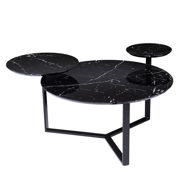 SEI Furniture Saxton Contemporary Black Stone Coffee Table