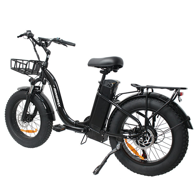 wholesale Low Step Through Thru Folding Foldable Cruiser Tire Fat Tyre 20 Wheel 48v Powerful E Pedelec Motor Snow Electric Bike