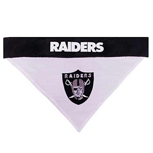 Pets First NFL Oakland Raiders Dog Bandana - Licensed， Reversible Pet Bandana - 2 sided Bandana