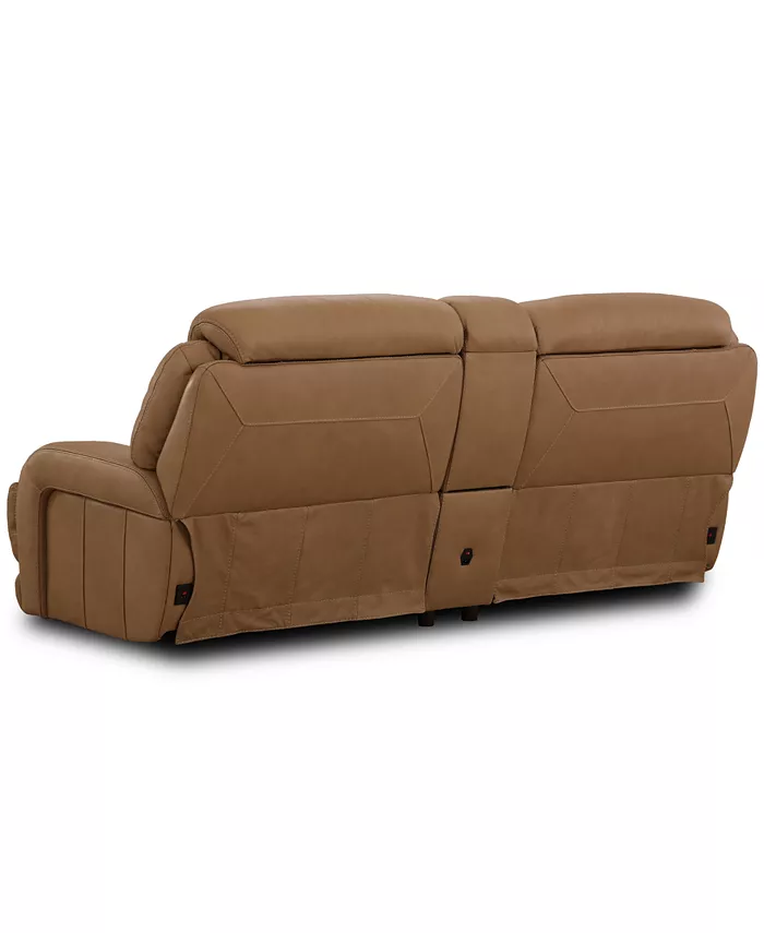 Furniture CLOSEOUT! Daventry 97 3-Pc. Leather Sectional Sofa With 2 Power Recliners Power Headrests Console And USB Power Outlet