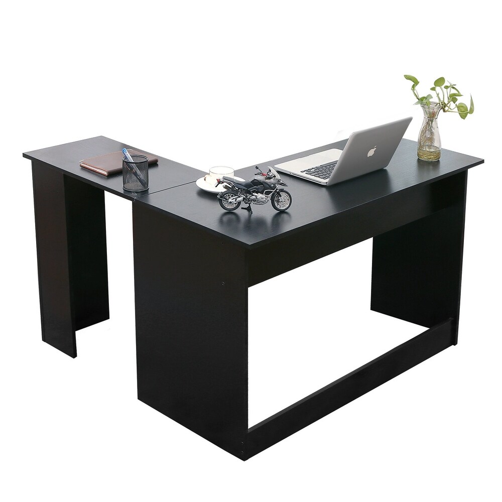 Ivinta Corner Desk Modern L Shaped Desk Computer Table Dark Brown Gaming Desk 44x58 inch Writing Desk