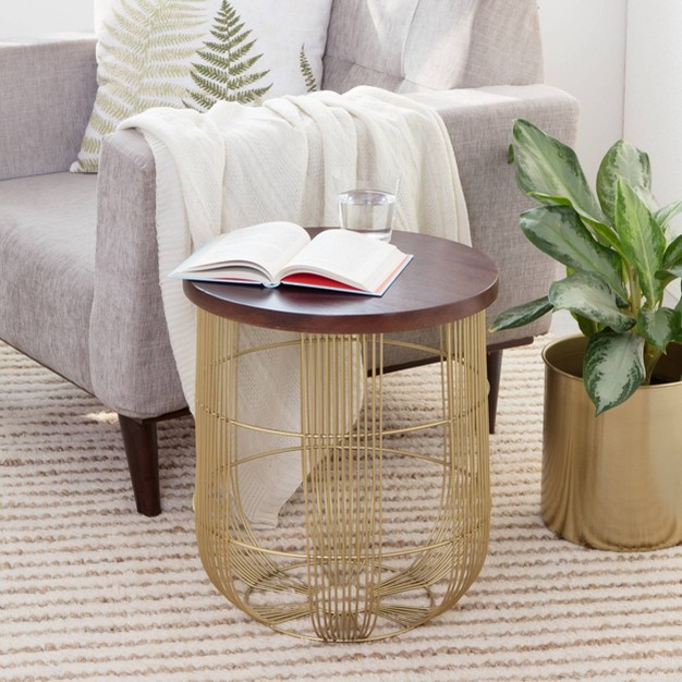 Maxwell Metal Side Table Gold Finch