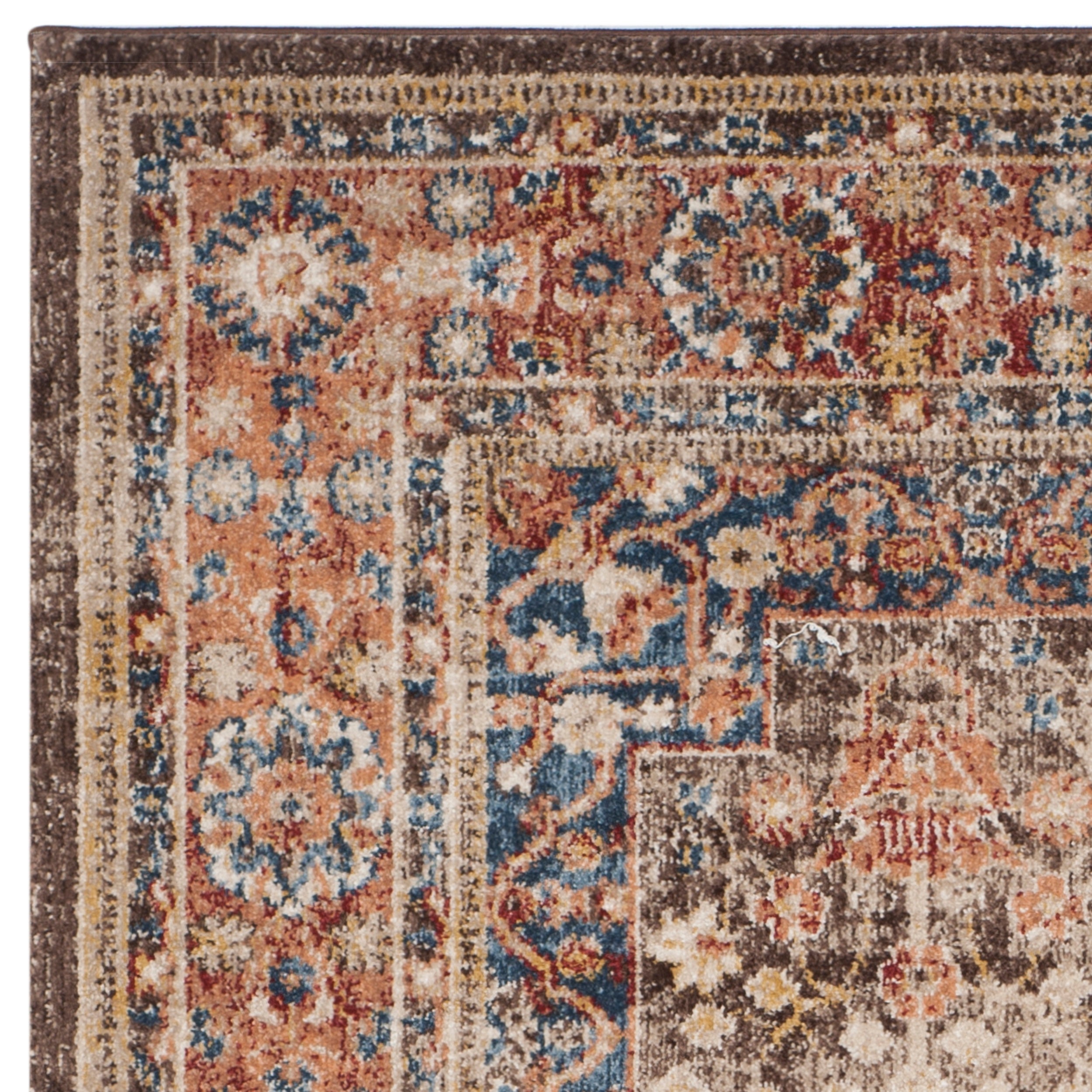 SAFAVIEH Bijar Orval Faded Traditional Area Rug, Brown/Rust, 6'7