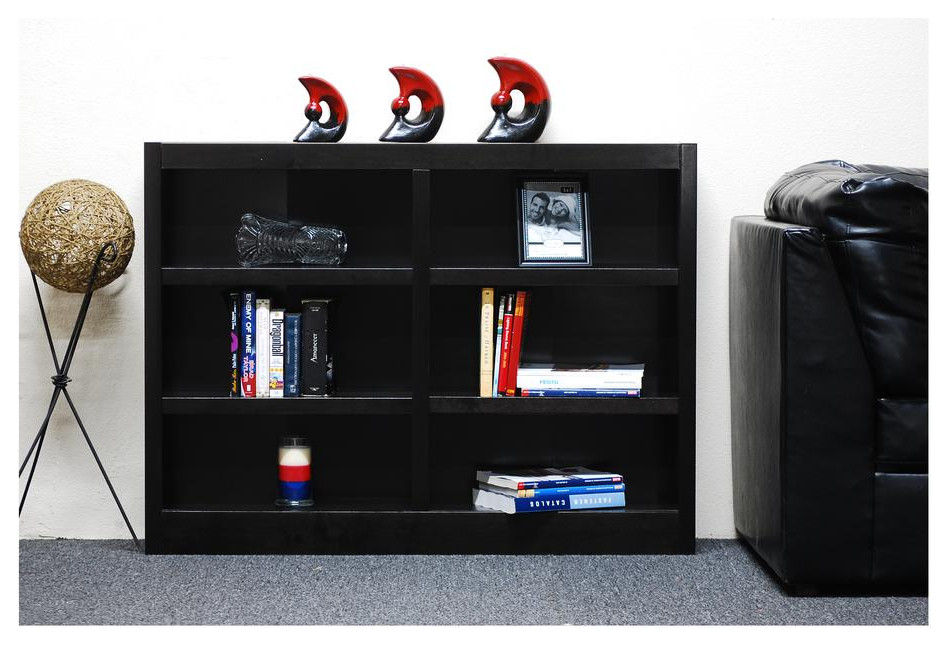 Concepts in Wood Double Wide Bookcase  6 Shelves  Espresso Finish   Contemporary   Bookcases   by BisonOffice  Houzz