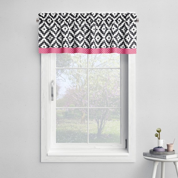 Bacati Love Black fuschia Window Valance