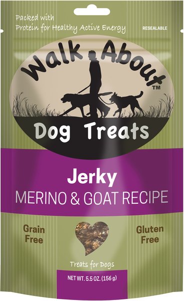 Walk About Lamb and Goat Grain-Free Jerky Dog Treats， 5.5-oz bag