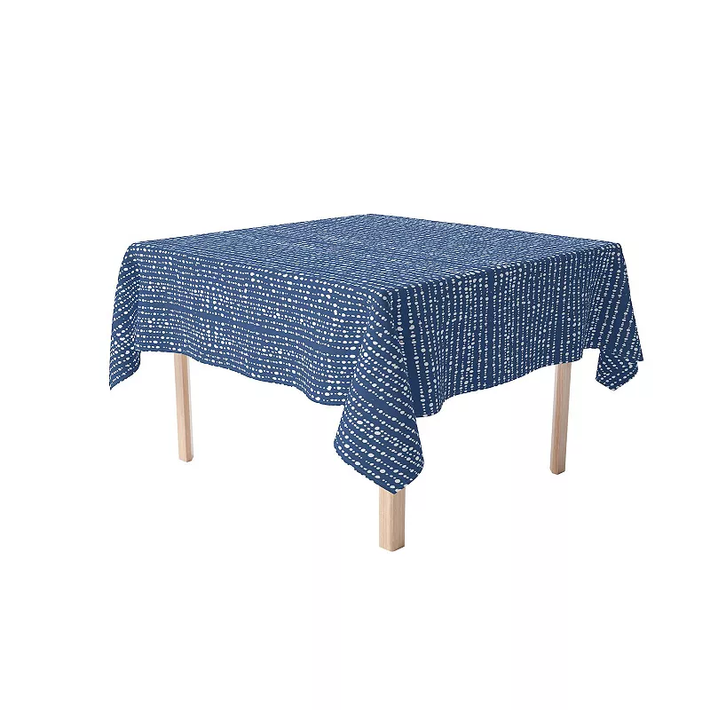 Square Tablecloth， 100% Polyester， 70x70， Dots in Stripes