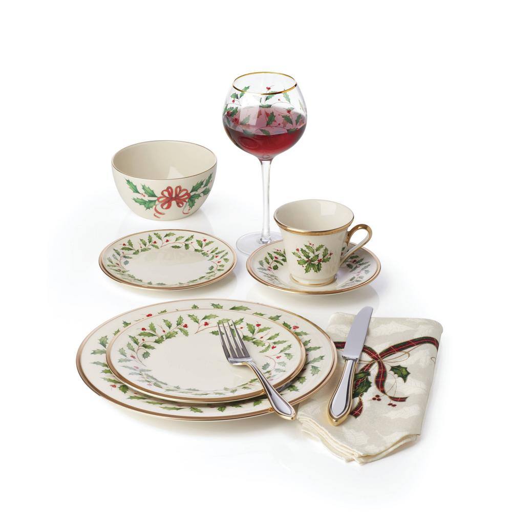 Lenox Holiday 5-Piece Traditional Ivory Bone China Dinnerware Set (Service for 1) 146590600