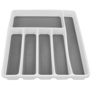 Home Basics 16 in. x 13 in. x 1.75 in. Large Cutlery Tray with Rubber Liner CT44778