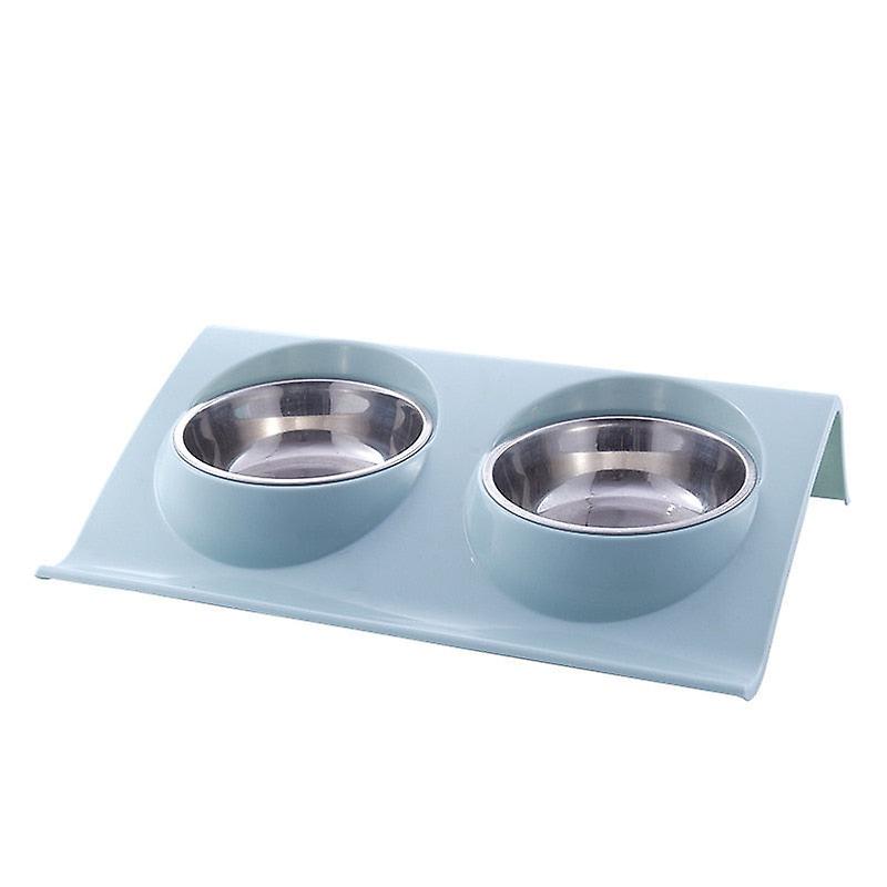 No spill high station double dog bowl