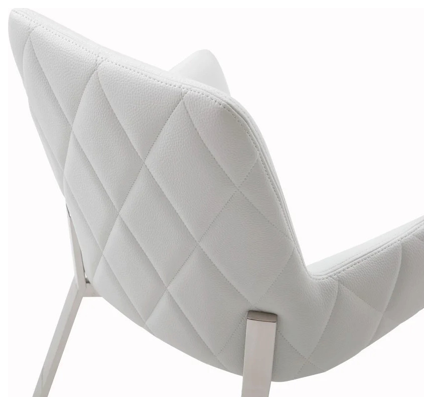 May Modern White Bonded Leather Dining Chair  Set of 2   Contemporary   Dining Chairs   by V.S.D Furniture  Houzz