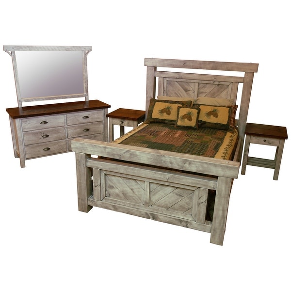 Farmhouse Timber Peg Panel Bedroom Set - - 35381538