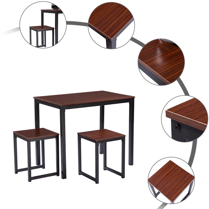 Simple Wood Grain Dining Set (Set of 3)