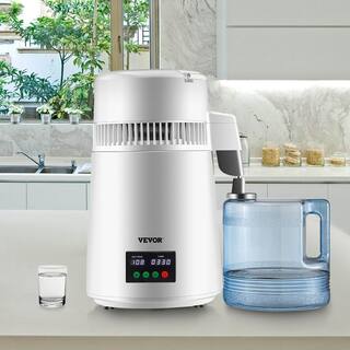 VEVOR 1.1Gal. Water Distiller 0.3 Gal.H Distilled Water Maker Machine 750W 0-99H Timing Setting Temp Display Distiller White D1LH4L1LH110VVSKZV1