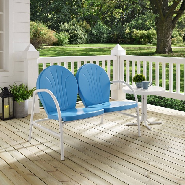 Griffith 2pc Outdoor Conversation Set Sky Blue Crosley