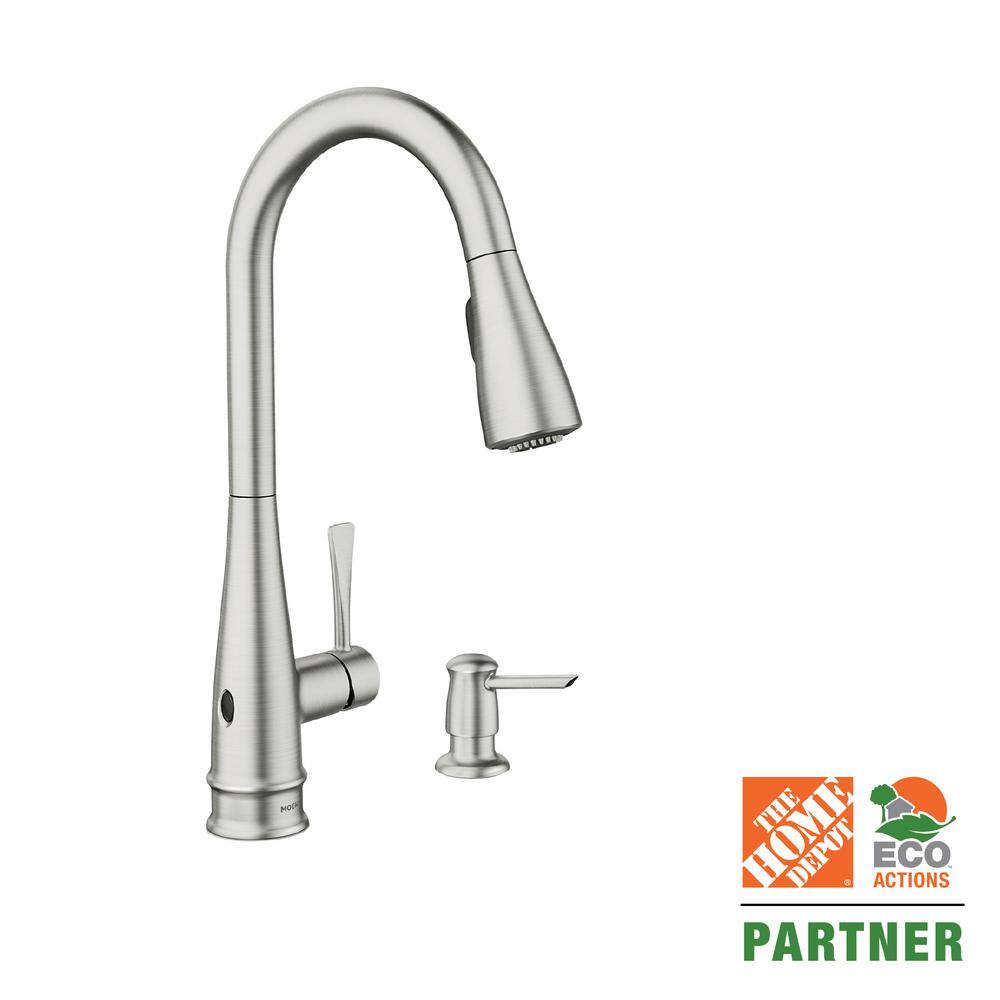 MOEN Birchfield Touchless Single-Handle Pull-Down Sprayer Kitchen Faucet in Spot Resist Stainless 87205EWSRS