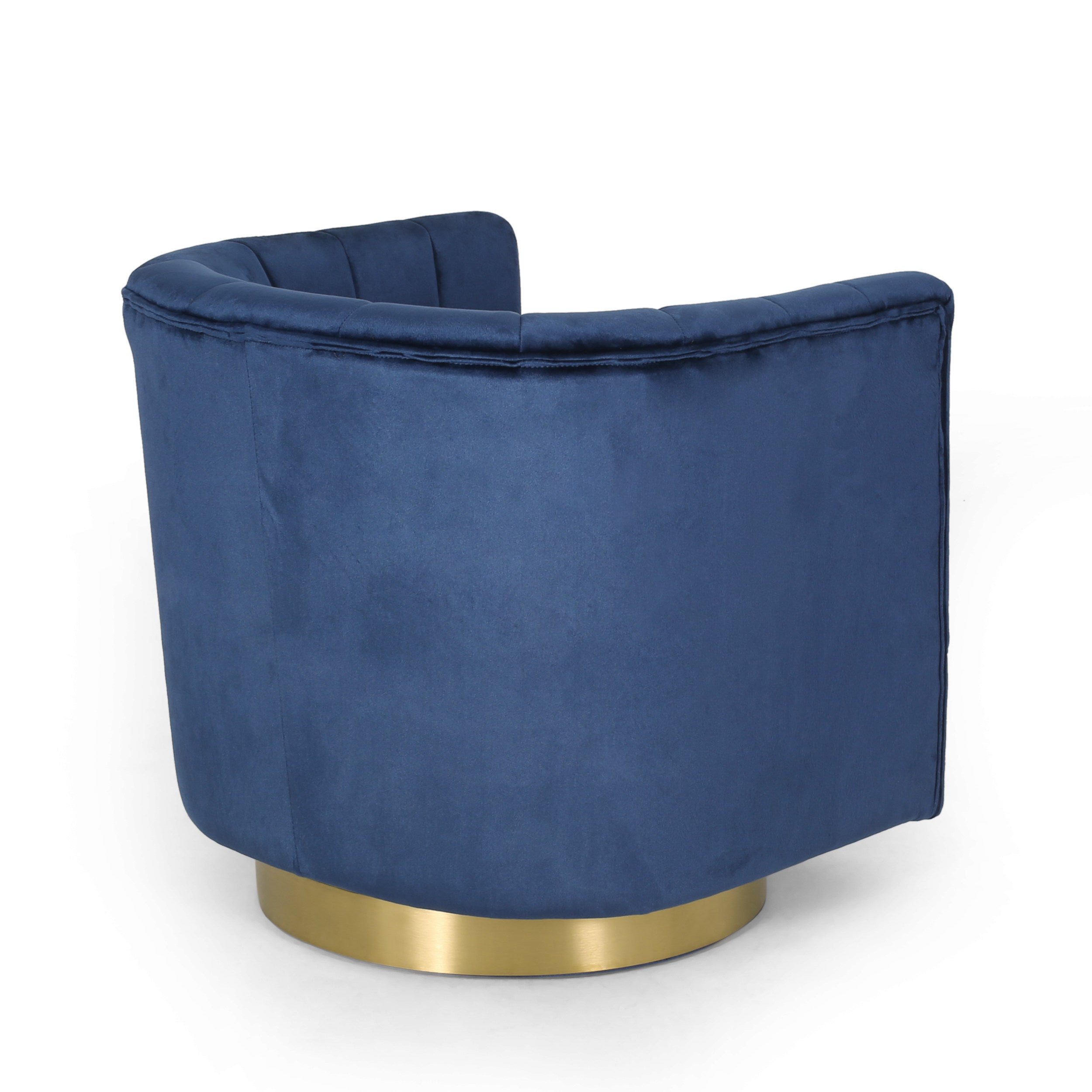 Blairmont Modern Glam Channel Stitch Velvet Swivel Club Chair