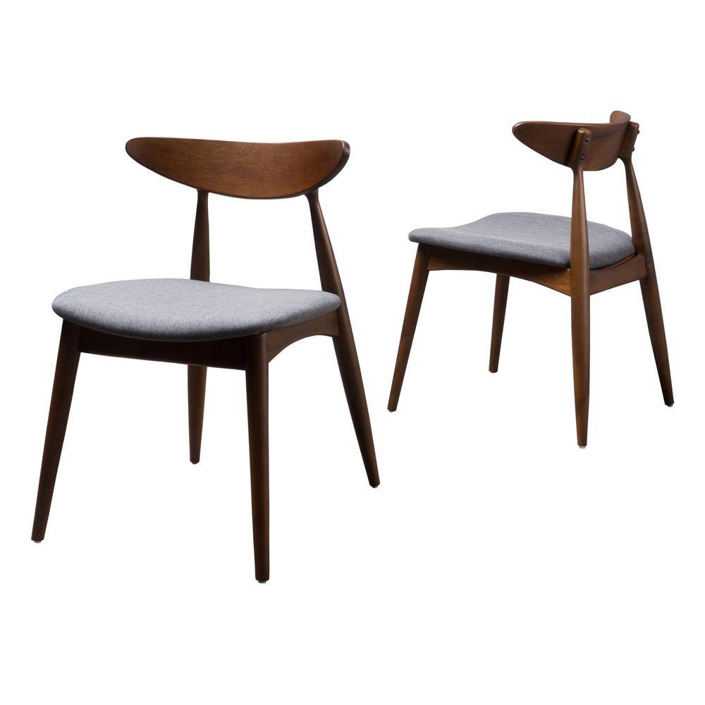 Barron Charcoal and Walnut Upholstered Dining Chairs (Set of 2) 10819