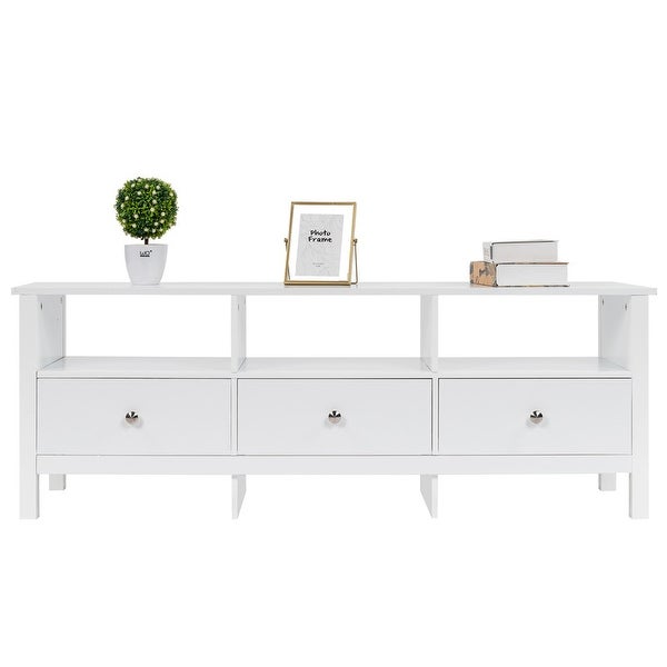 55inch Simple MDF Spray Paint 3 Pump TV Cabinet White - 55 inches