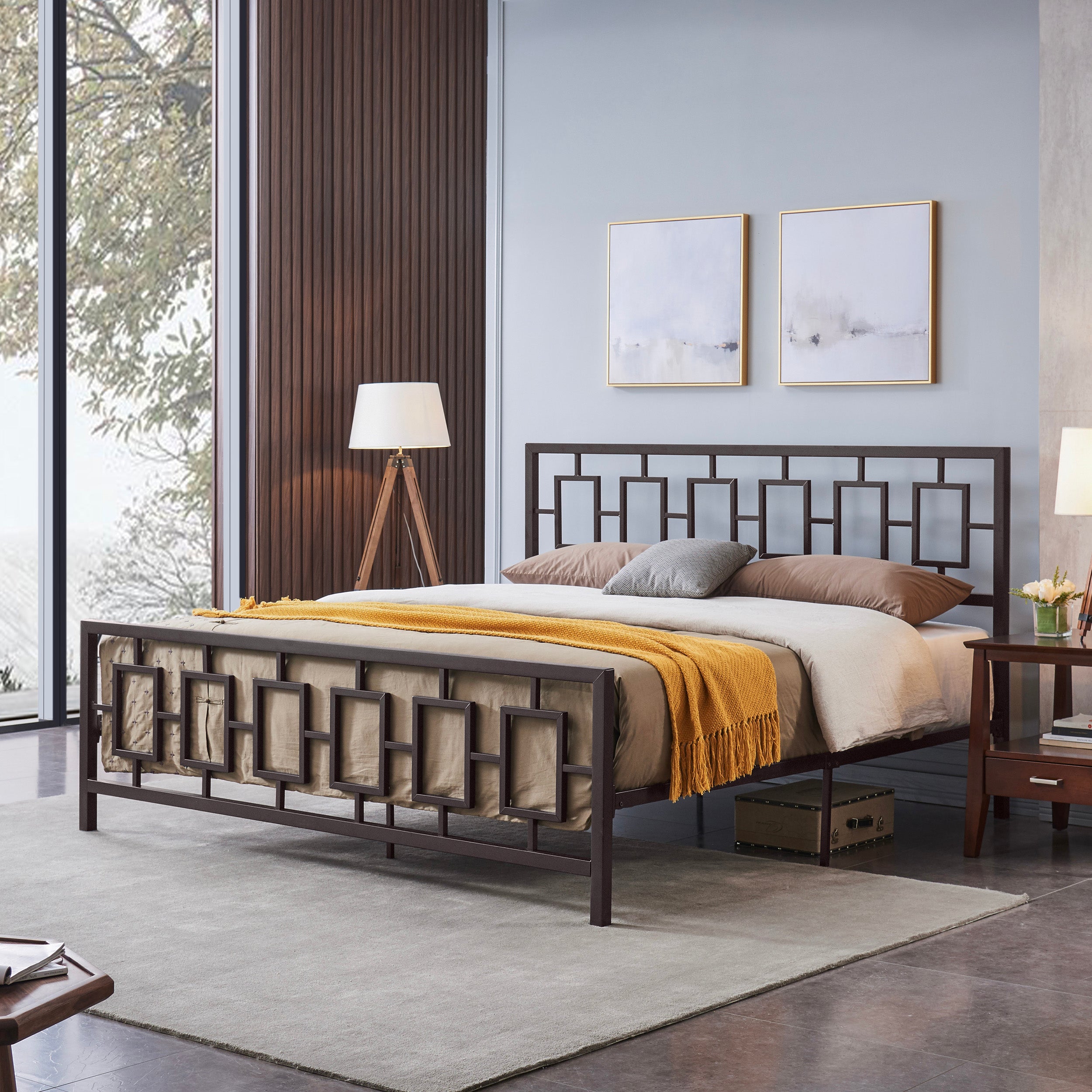 Dawn Modern Iron King Bed Frame