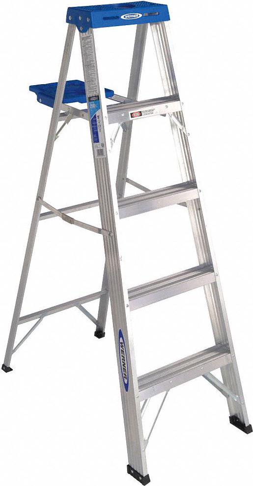 Werner 5and#8242; AL Step Ladder， Aluminum， I