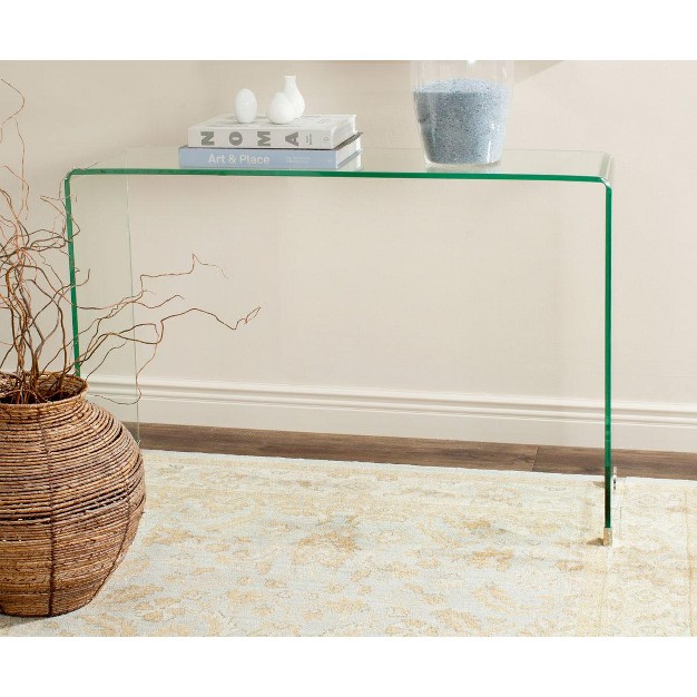 Ambler Glass Console Table Clear Safavieh