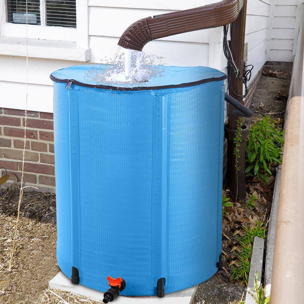 Karl home 100 gal. Blue PVC Rainwater Barrel 729565983725