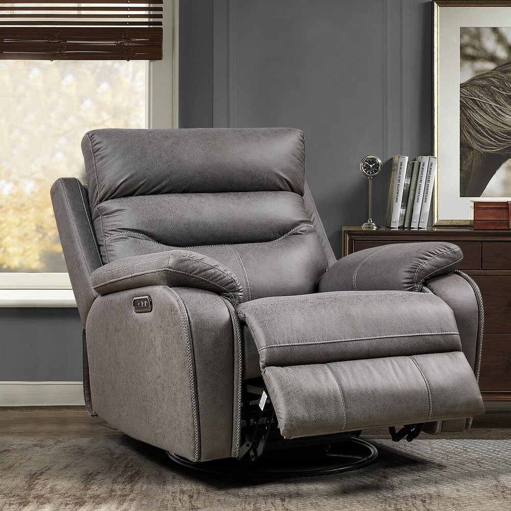 Oversized Dual Motor Rocking and 240 Degree Swivel Sofa Seat recliner Chair Infinite Position  Head rest with power function