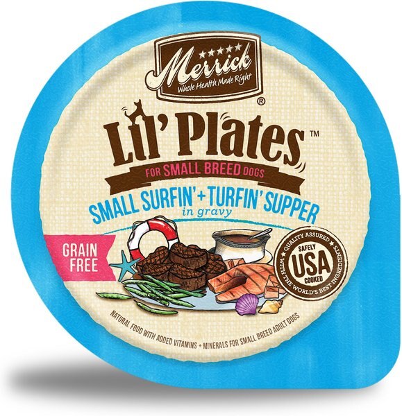 Merrick Lil' Plates Grain-Free Surfin' and Turfin' Supper in Gravy Dog Food Trays