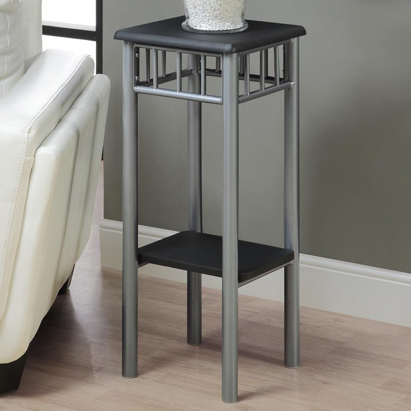 Accent Table With Silver Metal Base   Transitional   Side Tables And End Tables   by Monarch Specialties  Houzz