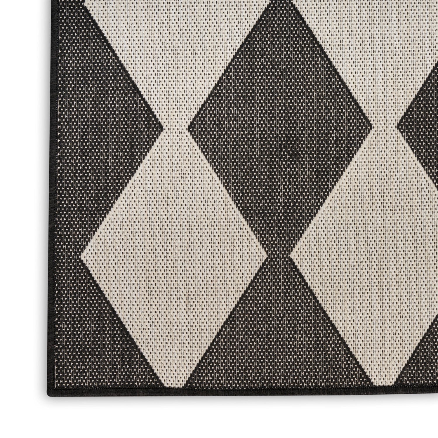 Positano Indoor/Outdoor Black Geometric Rug