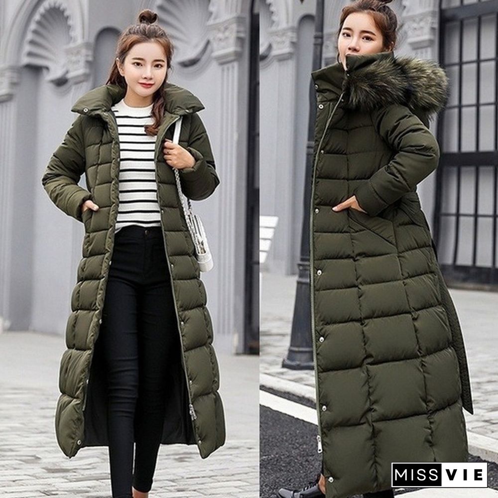 New Fashion Women's Winter Down Coat Clothes Cotton-Padded Thickening Down Casual Winter Coat Long Jacket Down Parka XS-3XL