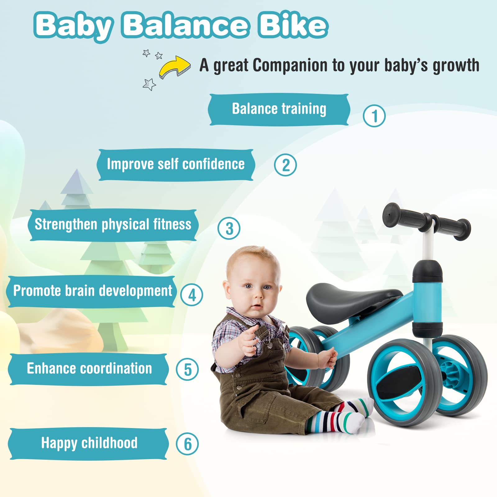 Costzon Baby Balance Bike for 1-2 Year Old Boys Girls, 12-24 Month Toddler Balance Bike