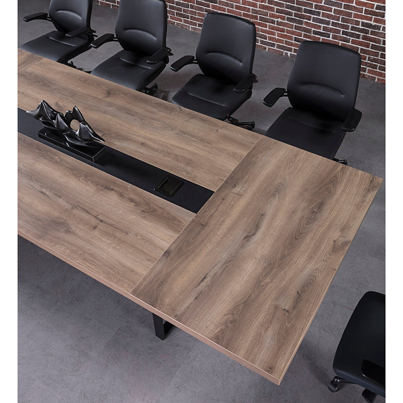 VIDAL Boardroom Table 3.6m x 1.6m - Warm Oak & Black