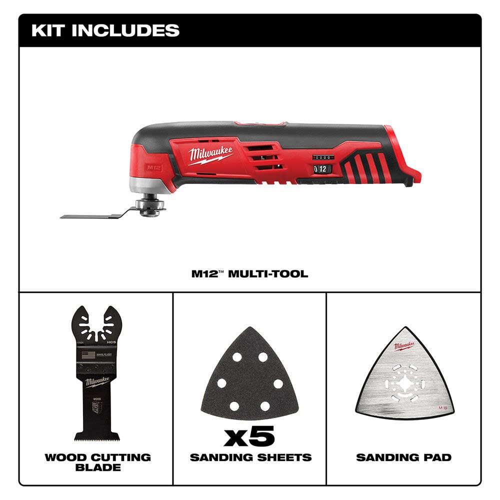 MW M12 FUEL Installation Drill/Driver Kit and Multi Tool Bundle 2505-22-2426-20 from MW