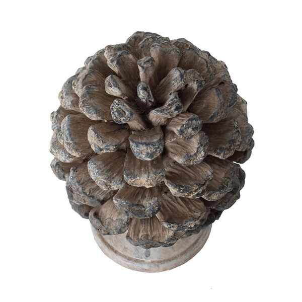 10.5 Gray and Brown Traditional Style Pine Cone Tabletop Decor