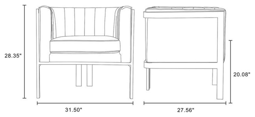 Manhattan Comfort Paramount Velvet Accent Armchair in Blue (Set of 2)   Contemporary   Armchairs And Accent Chairs   by Homesquare  Houzz