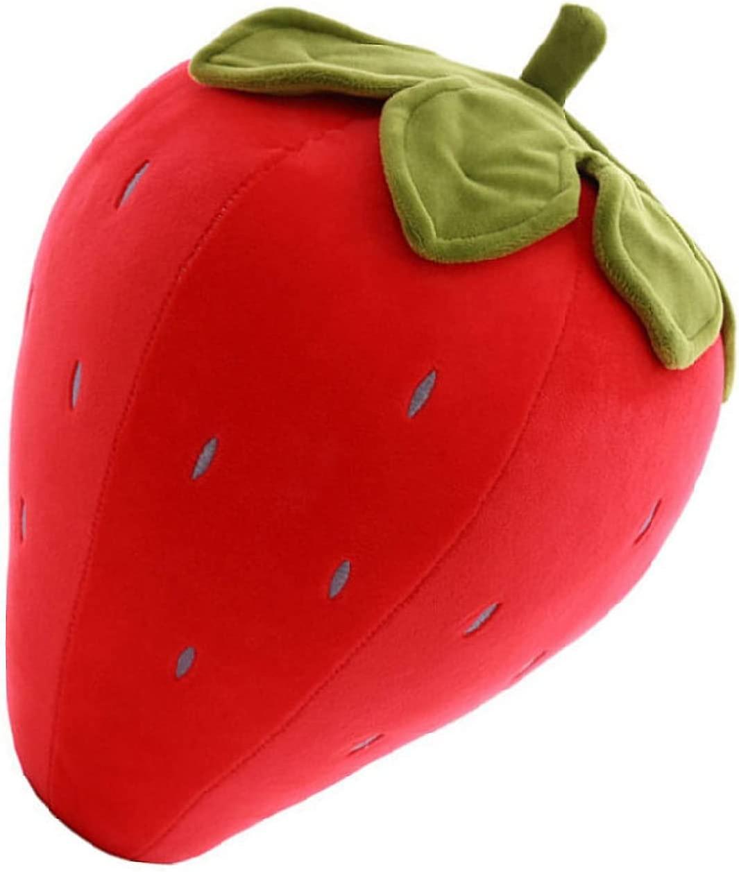 Cute Fruit Kids Pillow Stuffed Strawberry Plush Pillows Super Soft Girls Pillows Cushion Seat For Kids Toys (red，19.6