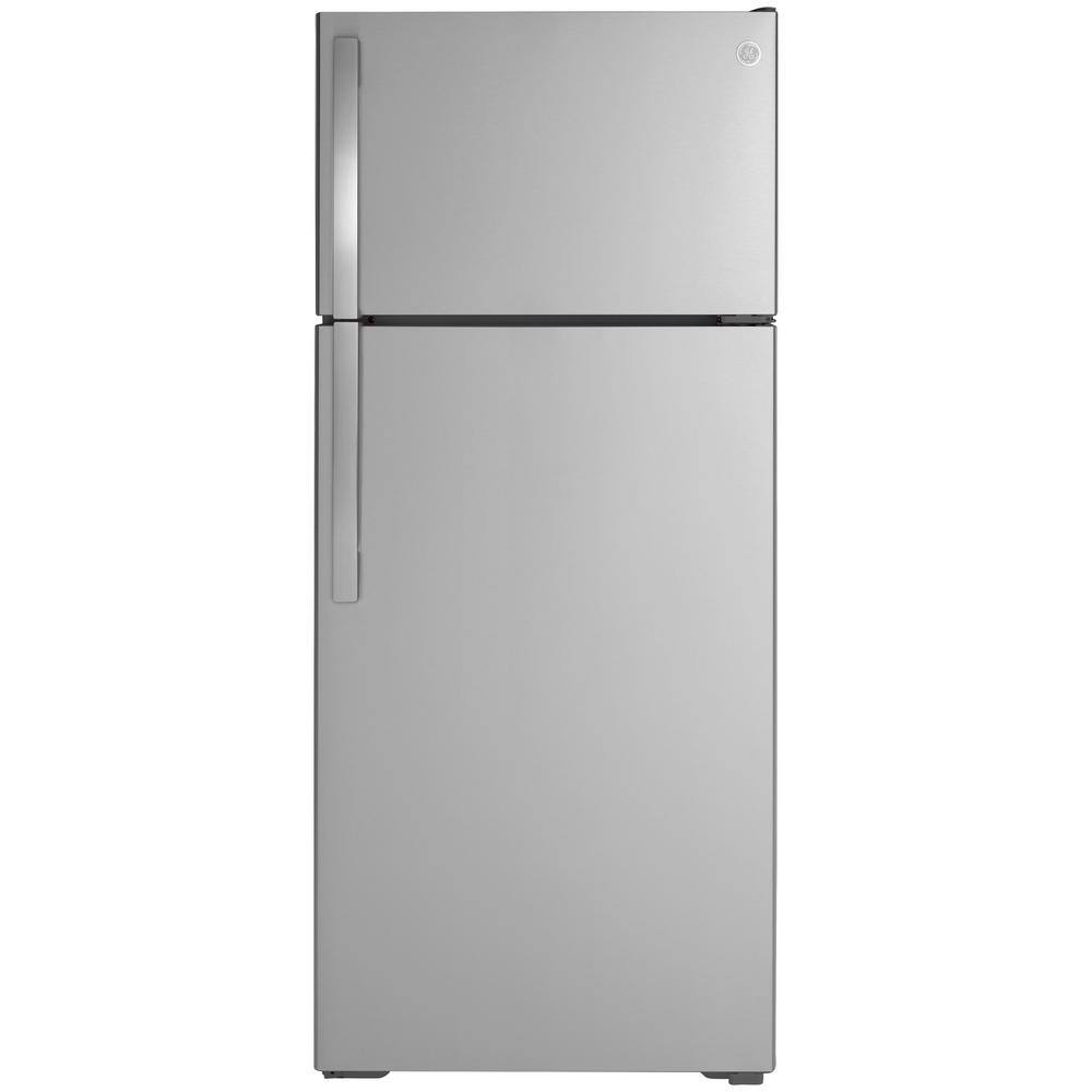 GE 17.5 cu. ft. Top Freezer Refrigerator in Stainless Steel GTS18GSNRSS