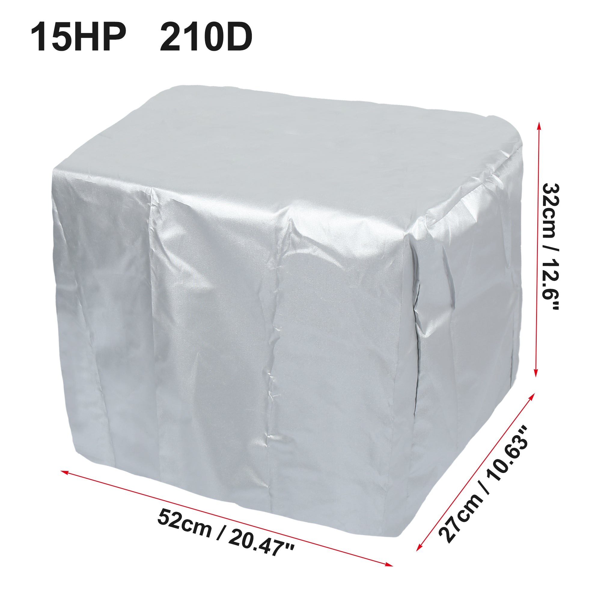 Motoforti Universal 15HP Outboard Half Motor Engine Cover Boat Cover Waterproof 210D Oxford Cloth Silver Tone