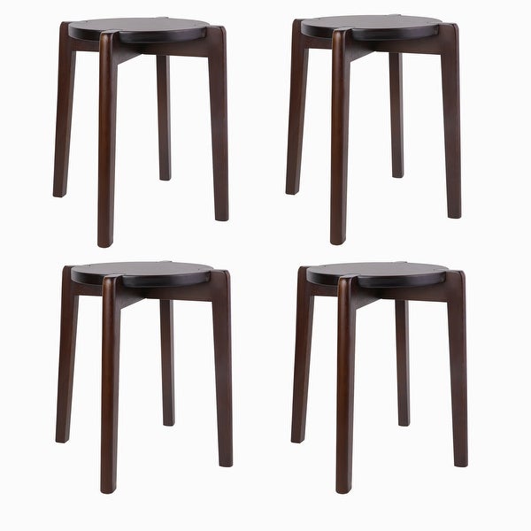 2/4Pcs Solid Wood Stools Backless Chair Side Table Plant Stand 17.7